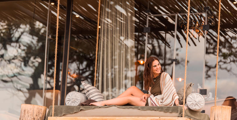 Swing bed on your private deck 
