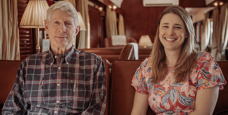 Founder and CEO, Rohan Vos, with his daughter and Rovos Rail's COO, Tiffany Vos-Thane