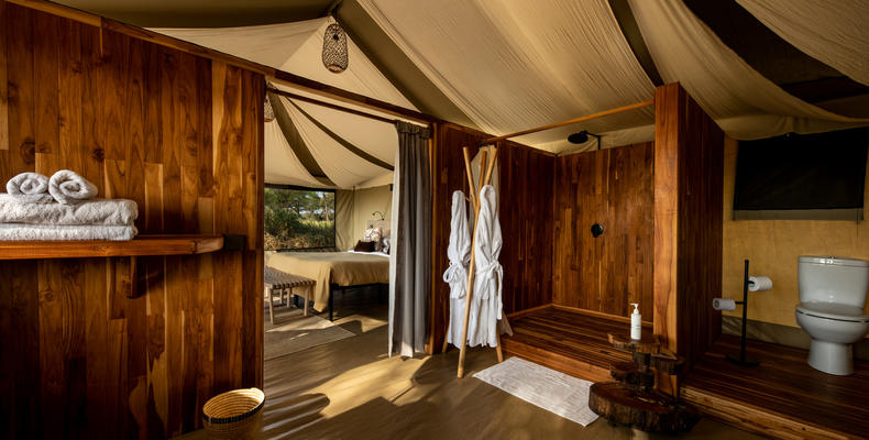 Guest tent bathroom