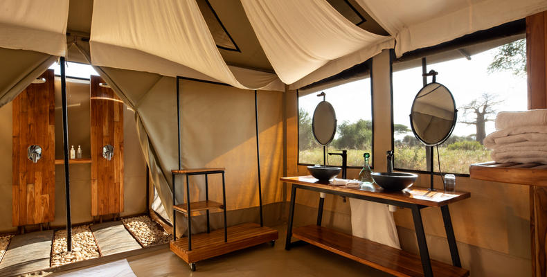 Guest tent bathroom