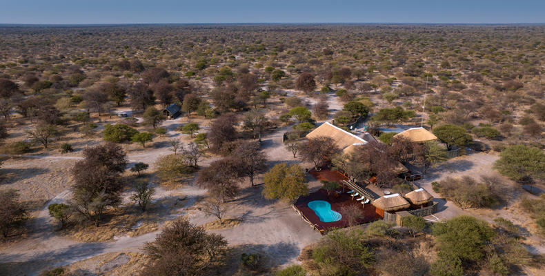 Aerial view of the main lodge