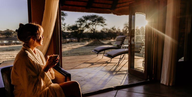 Okonjima African Villa - early morning coffee