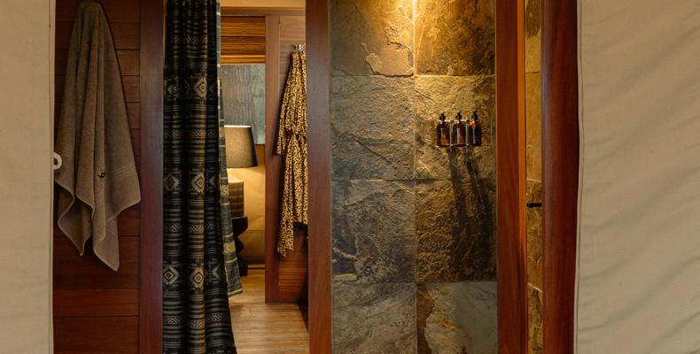 outside shower and bathroom at Serengeti Bushtops