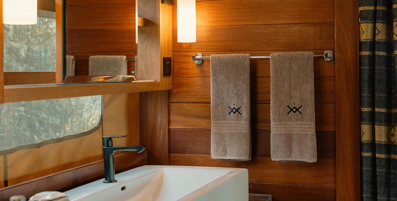 the spacious bathroom at Serengeti Bushtops