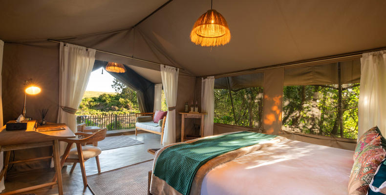 Rekero Camp - Tent Interior with a View of the River