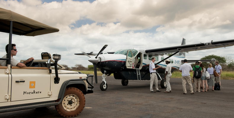 Morukuru Family Madikwe - welcome at Madikwe East Airstrip