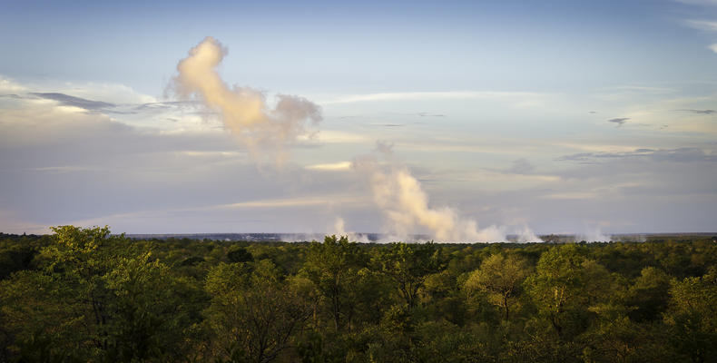 View of the Spray of Victoria Falls