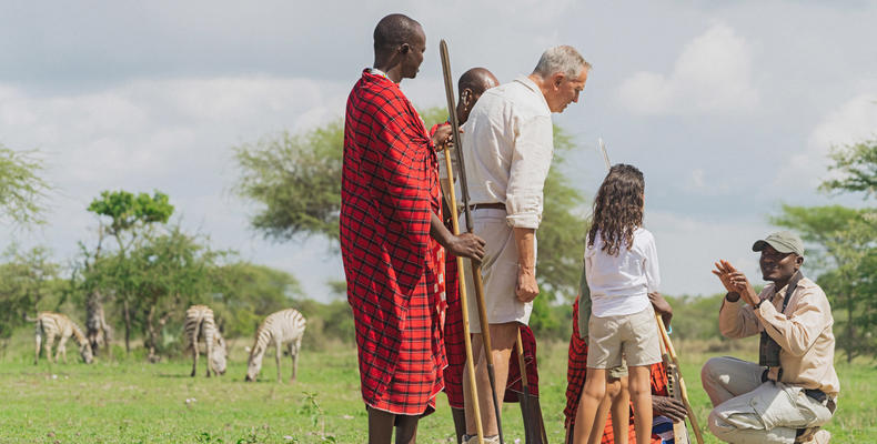 Walking safari with family