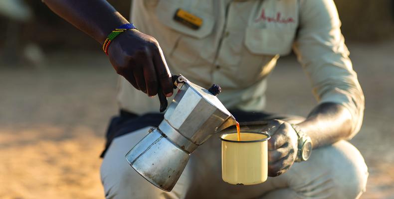 Usangu Expedition Camp - Coffee by the Campfire
