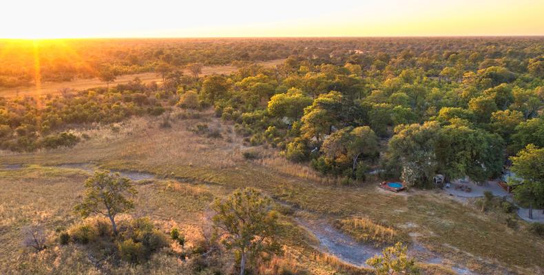 Areal view of Selinda Explorers Camp