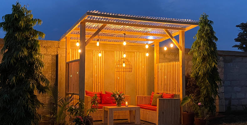 Grounds - gazebo at dusk