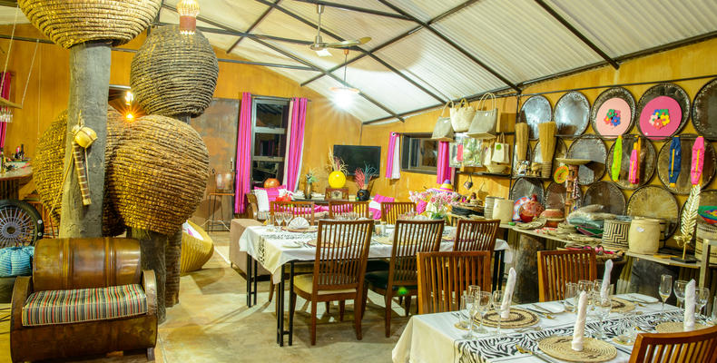 Inside main building dining area and curio shop