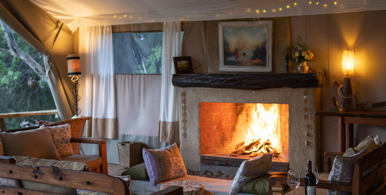 Mess Tent fire- warm and cozy