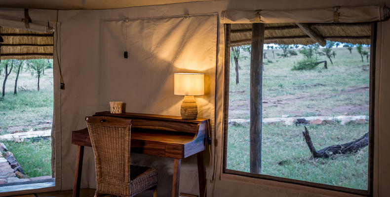 Tent Decor and desk