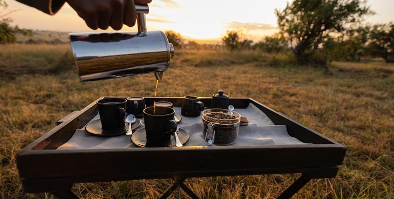 Coffee with sunrise