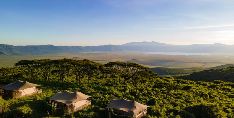 Drone image of the lodge 