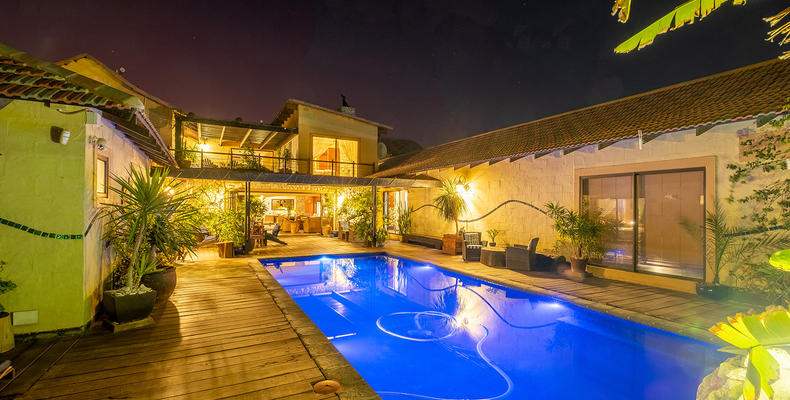 Swimming pool at night