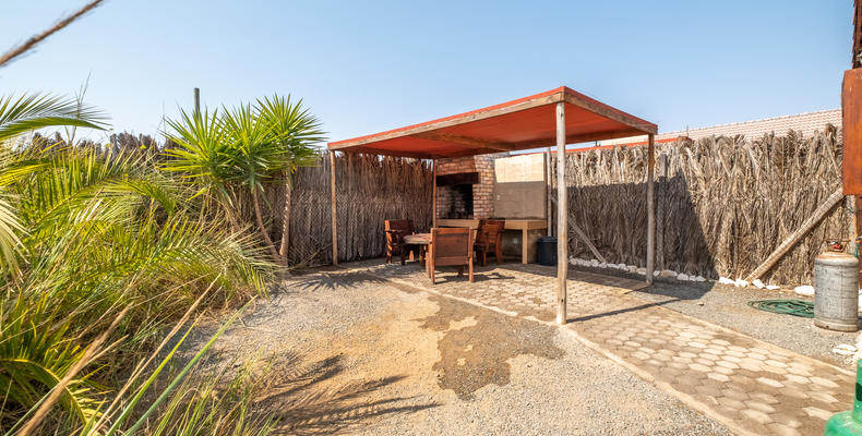 BBQ area at self-catering chalet