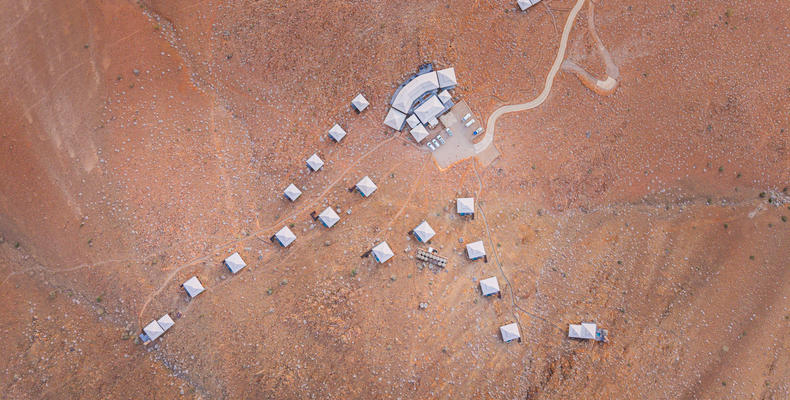 Drone View above the Lodge