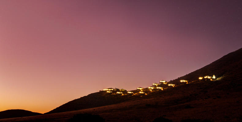 View of the lodge from the bottom of the hill