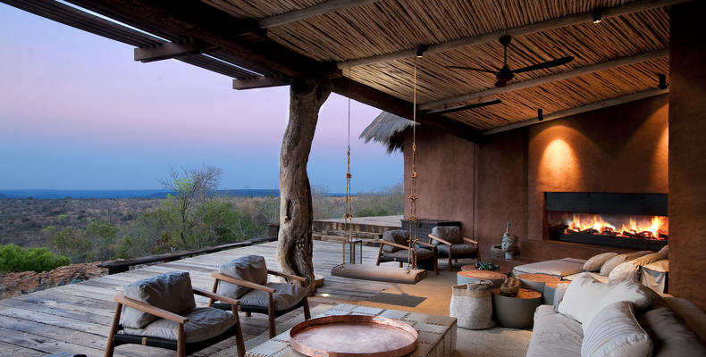 Chillout area with 2 metre fireplace