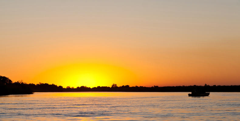 Sunset over the Okavango