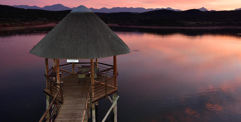 The wedding chapel at sunset