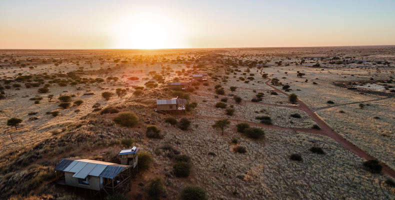 Tented rooms on dune