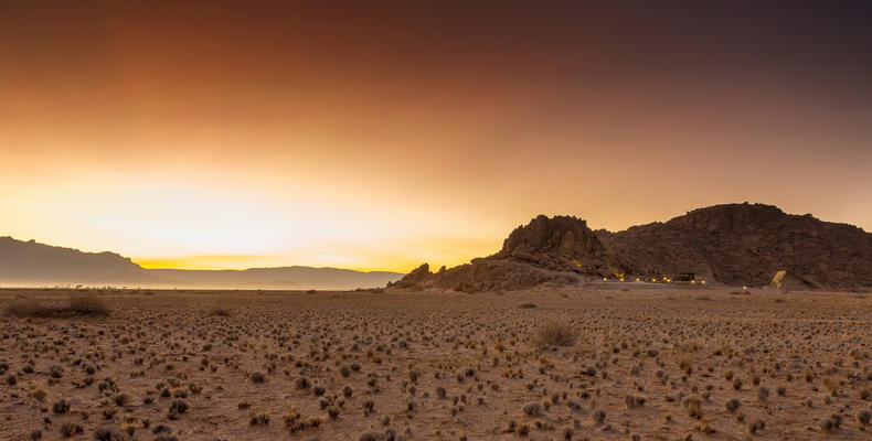 Sunset at Desert Quiver Camp