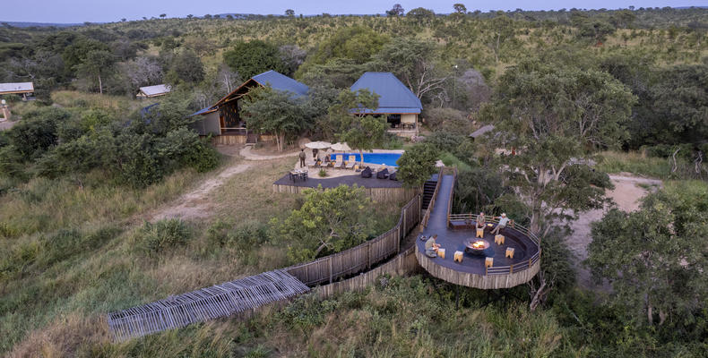 Overhead view of the lodge