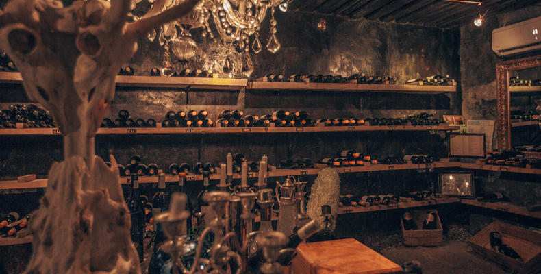 Underground wine cellar