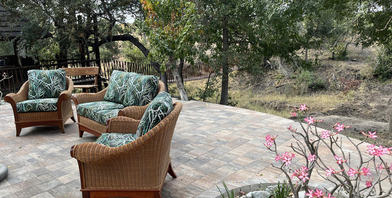 Pool Patio and Swing Bridge