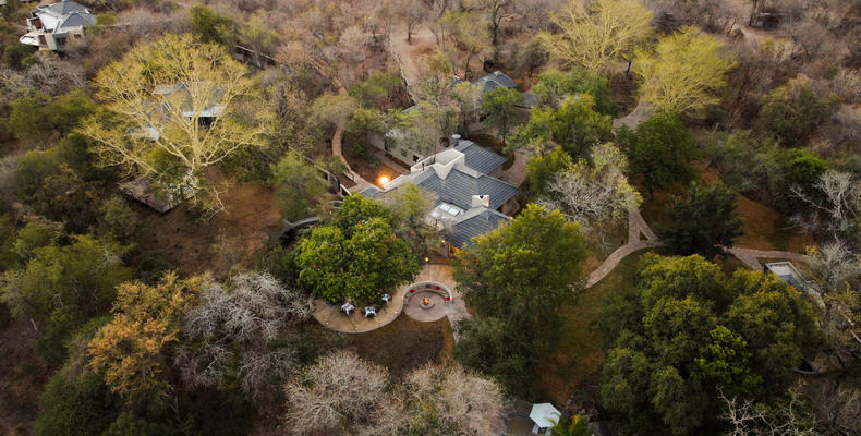 Aerial view of lodge