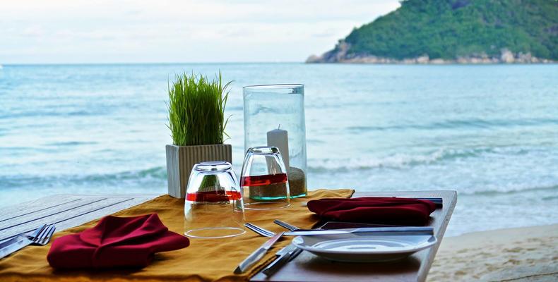 Beach side dining