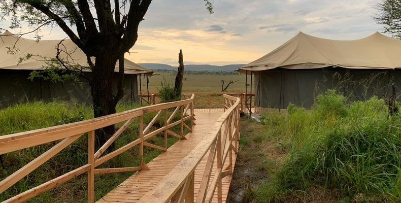 Entrance to Family Inter-Connected Tents