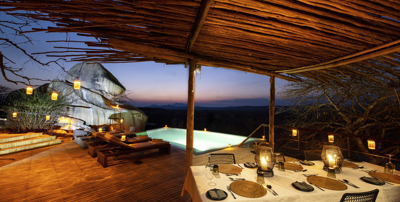 Jabali Ridge - Dinner Set Up By the Pool