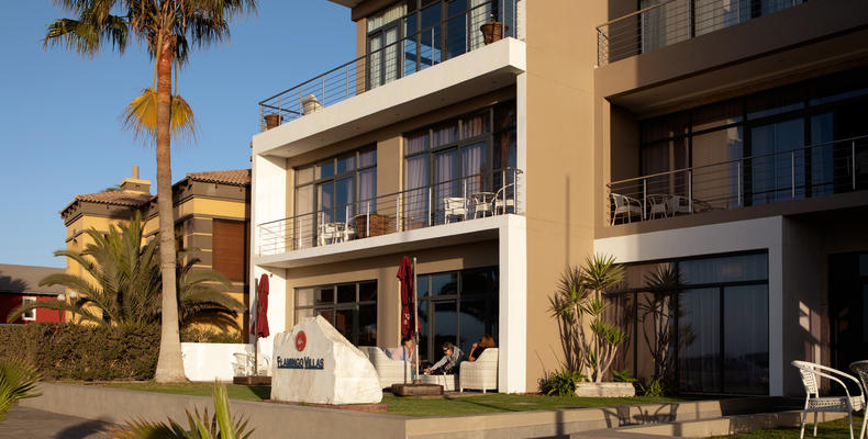 The modern architecture blends in well with the surrounding area