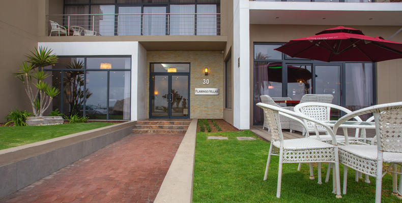 Enjoy a wonderful view over the lagoon from the outside patio