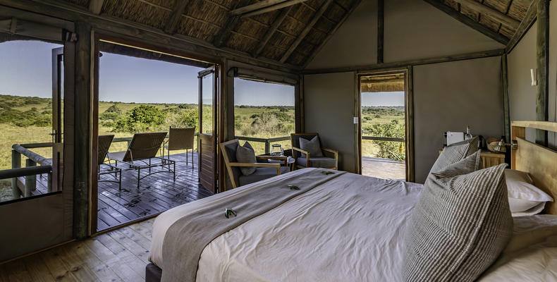 Hlosi Game Lodge - Family Tent Main Bedroom  