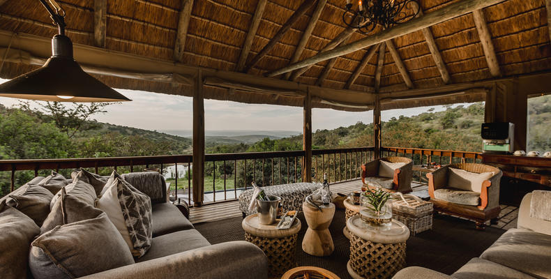 Bukela Game Lodge - Breakaway Lounge With Waterhole View
