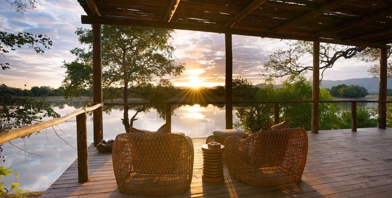 overlooking the lagoon from Chalet deck