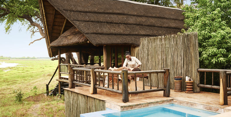 Spa treatment on the deck of the private suite