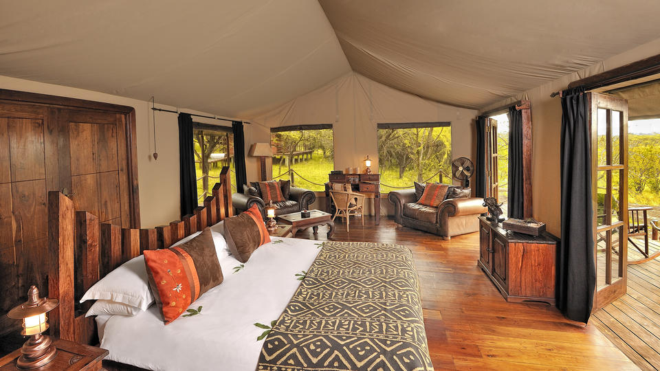 Luxury safari tent interior