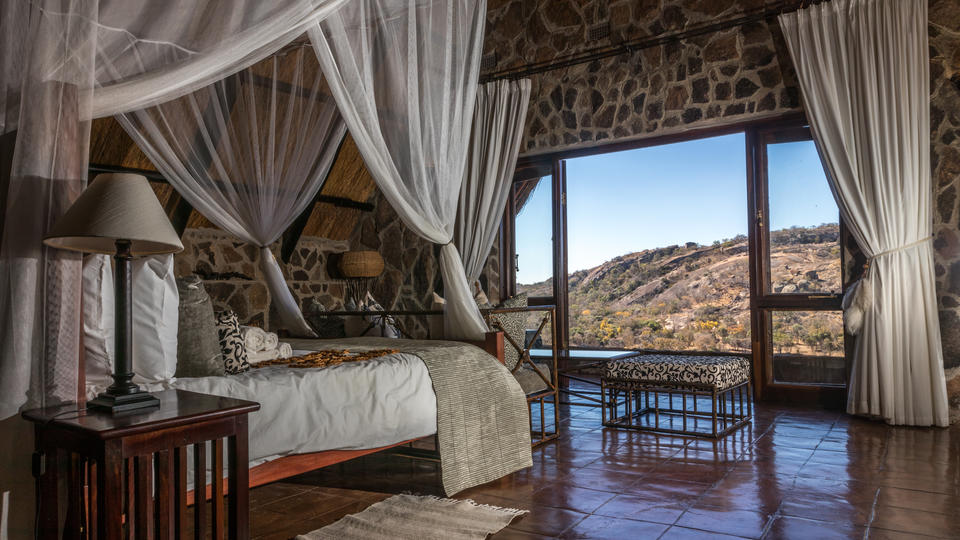 Ntwane our honeymoon suite has a magnificent view across the Matobo National Park