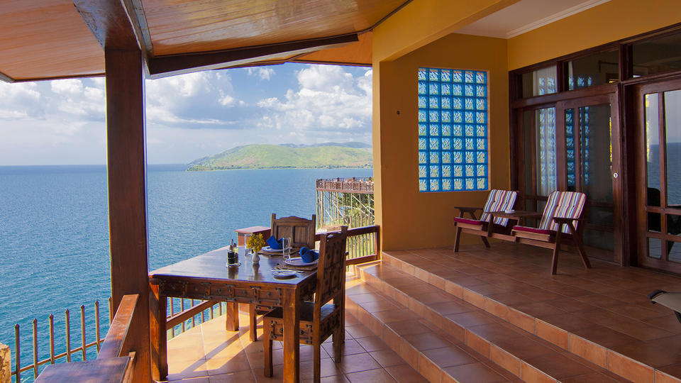 View of Lake Tanganyika from Deluxe Suite at Kigoma Hilltop Hotel