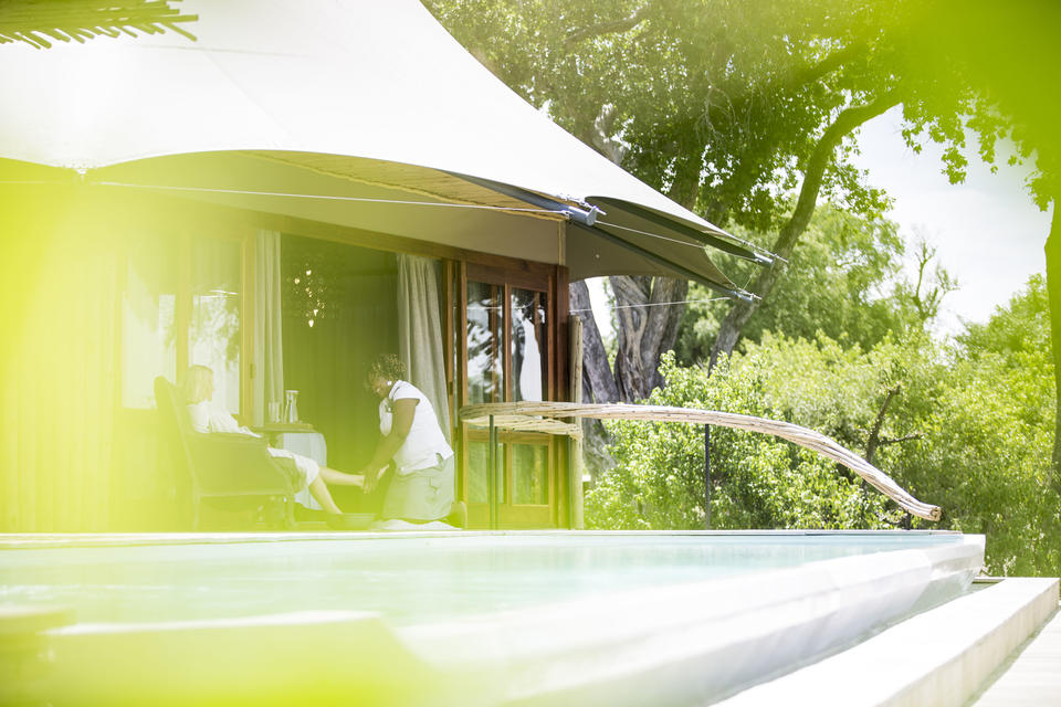 Dies ist ein Ort, an dem Sie sich wieder verbinden, verjüngen und erholen können, im Herzen der ikonischsten Wildnis Botswanas.