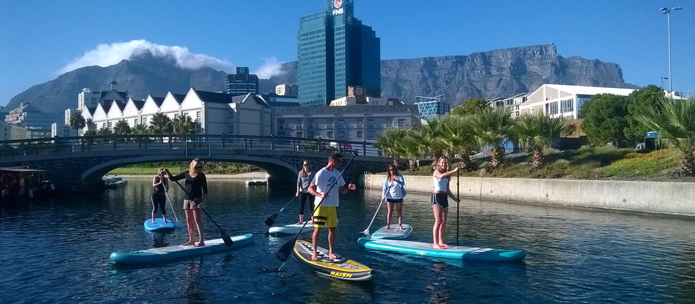 Stand Up Paddleboarding Around The Waterfront in Cape Town